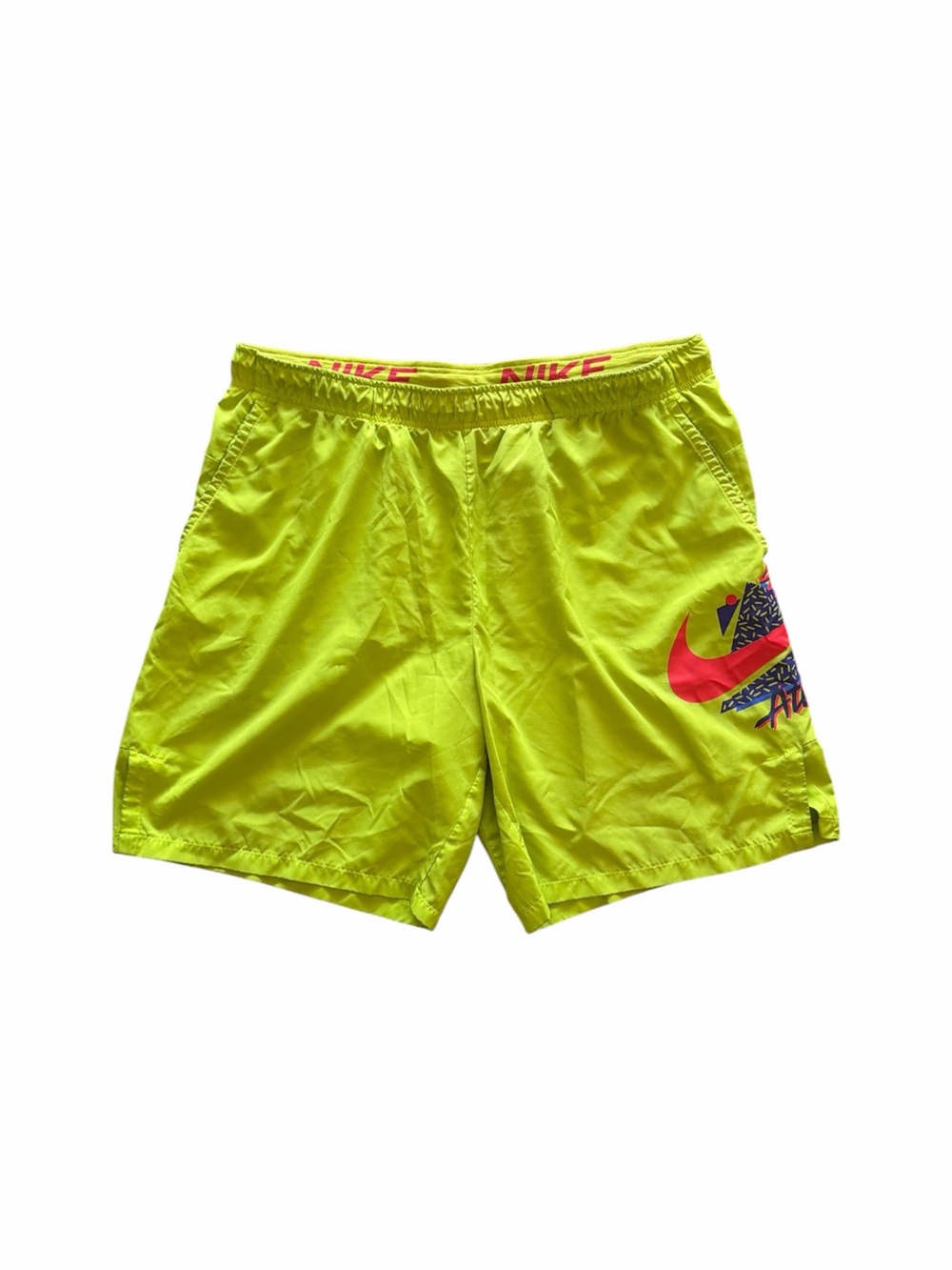 Rare Nike Athletics Neon Volt Shorts Retro 90s Y2K Size XXL